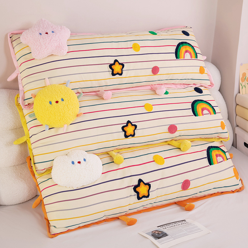 星星彩虹云朵长抱枕毛绒靠垫床头看书靠背女生宿舍趴睡夹腿长条枕