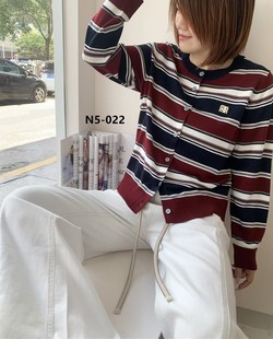 天丝优质条纹精品针织衫 上市2025年秋季 新款 奥斯飞尔设计感长袖
