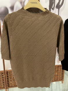 多色常规气质针织衫 天丝薄款 奥斯飞尔圆领短袖 新品