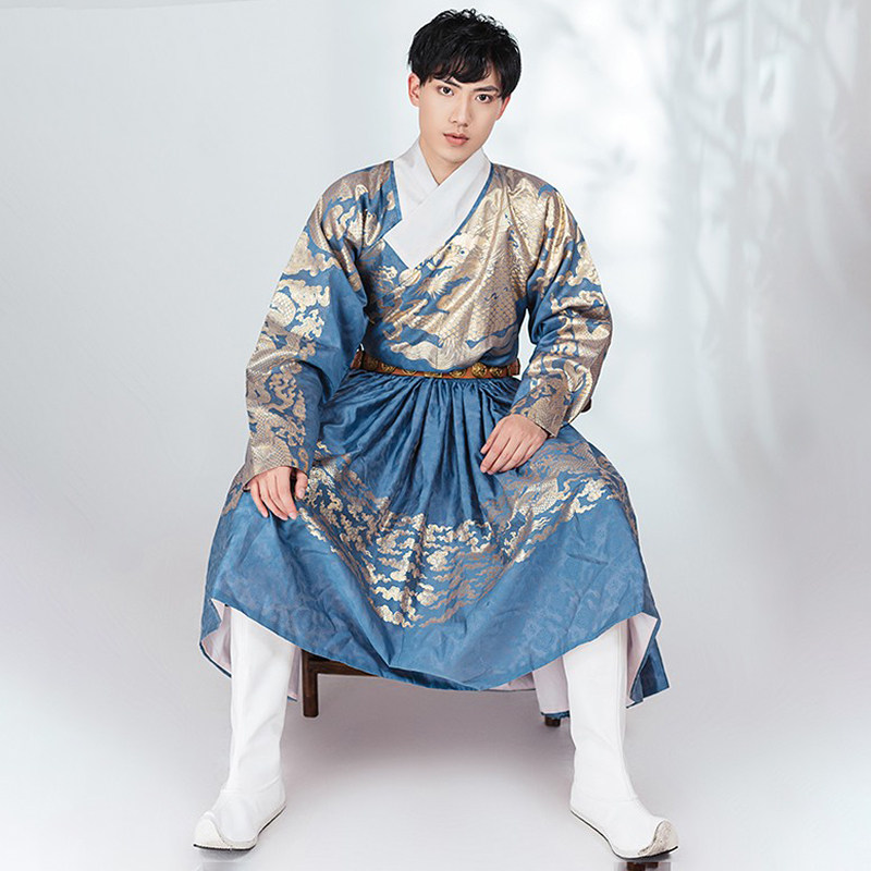 汉客丝路明制汉服单龙云肩贴里曳撒