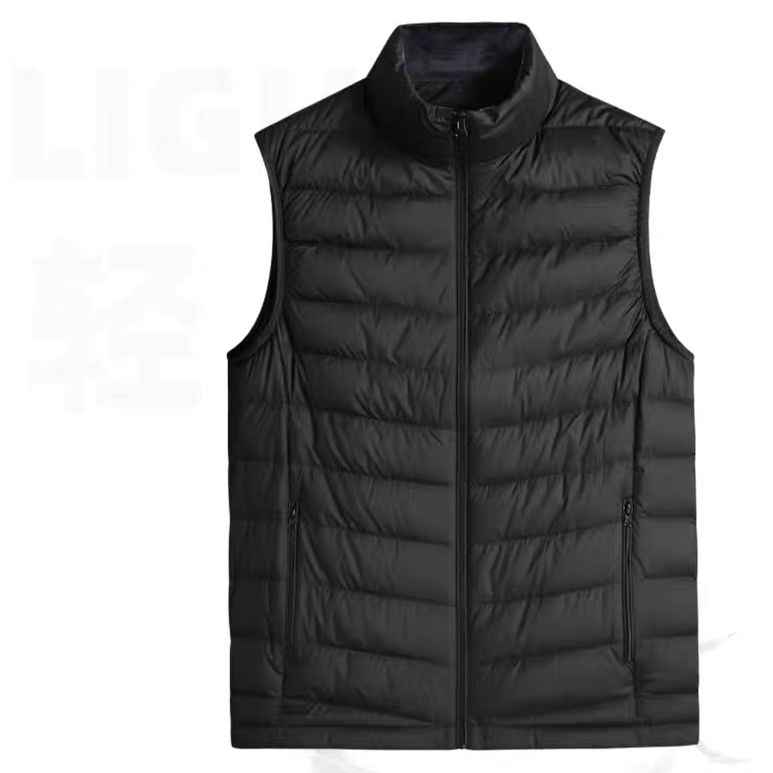 爸爸装轻薄款中年休闲羽绒马甲