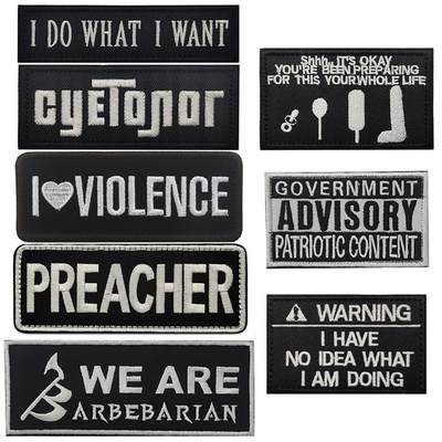 英文字母刺绣布贴魔术贴章