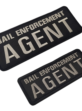 BAIL ENFORCEMENT AGENT执法代理战术背心大背贴前后魔术贴章
