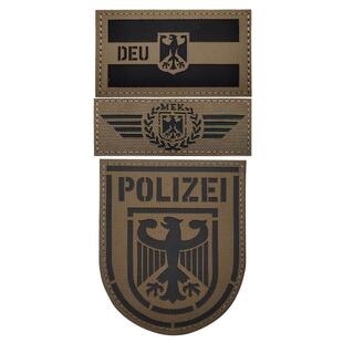 德国国旗徽章POLIZEI鹰背包贴章DEU激光切割红外反射IR反光胸章