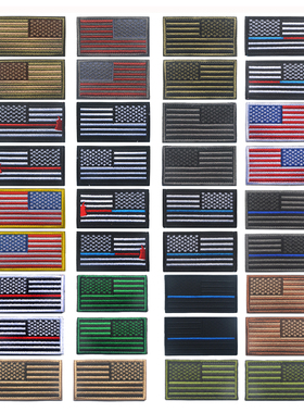 美国旗徽章消防斧魔术贴章左右肩USA背包贴章星条旗胸章双面帽章