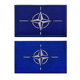 欧洲欧盟EU 北约NATO旗帜魔术贴徽章反光士气章 刺绣臂章户外配饰