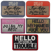 Hello哈喽背包贴章DIY棒球服贴章英文帽章朋克嘻哈户外魔术贴章