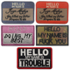 Hello哈喽背包贴章DIY棒球服贴章英文帽章朋克嘻哈户外魔术贴章
