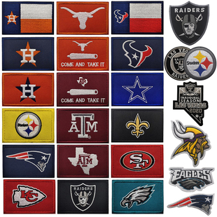 NFL橄榄球队匹兹堡钢人明尼苏达维京人老鹰突击者刺绣魔术贴章