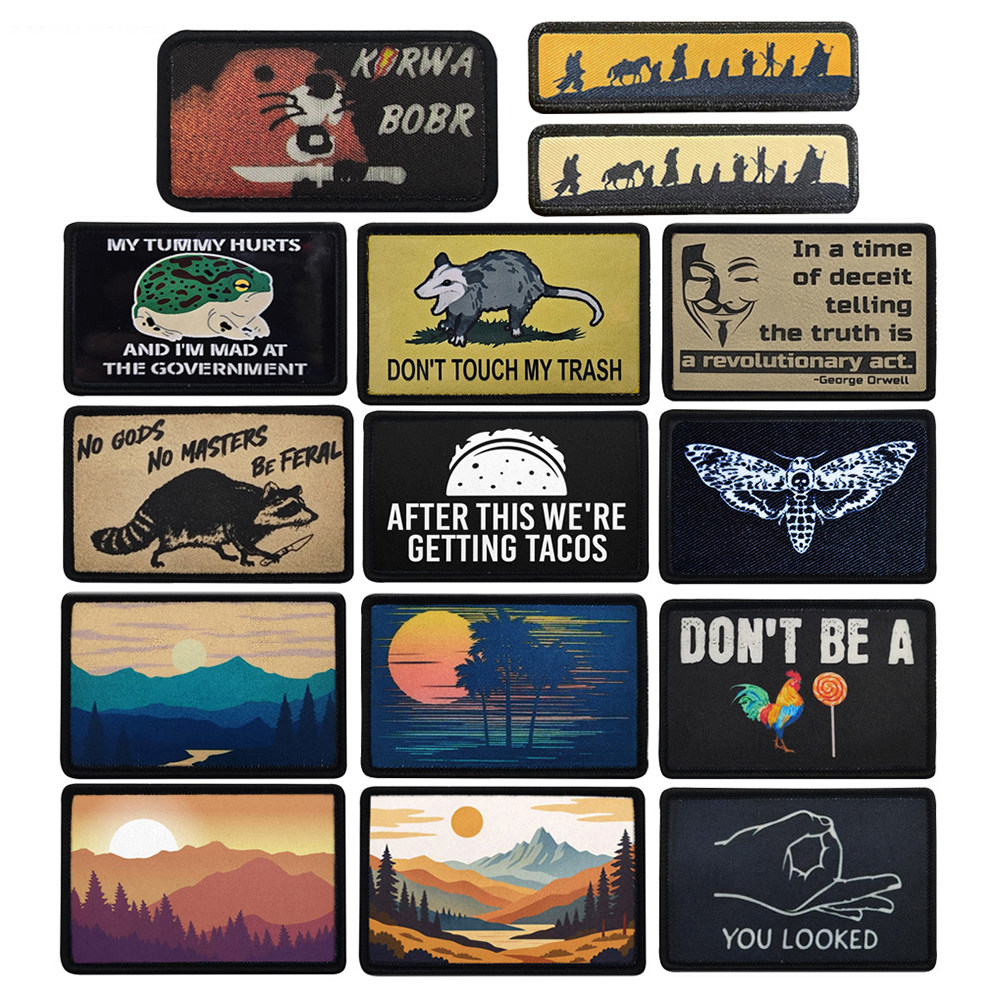 美国自然风景魔术贴章印刷背景背包贴章英文臂章潮牌棒球服胸章,运动包/户外包/配件,贴章/魔术贴章,淘宝优惠券,粉丝福利购,淘宝优惠卷