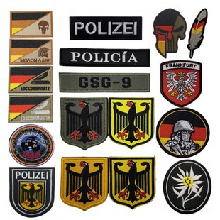 POLIZEI背包章彩虹六号臂章R6德国干员士气章德国鹰GSG9长条胸章