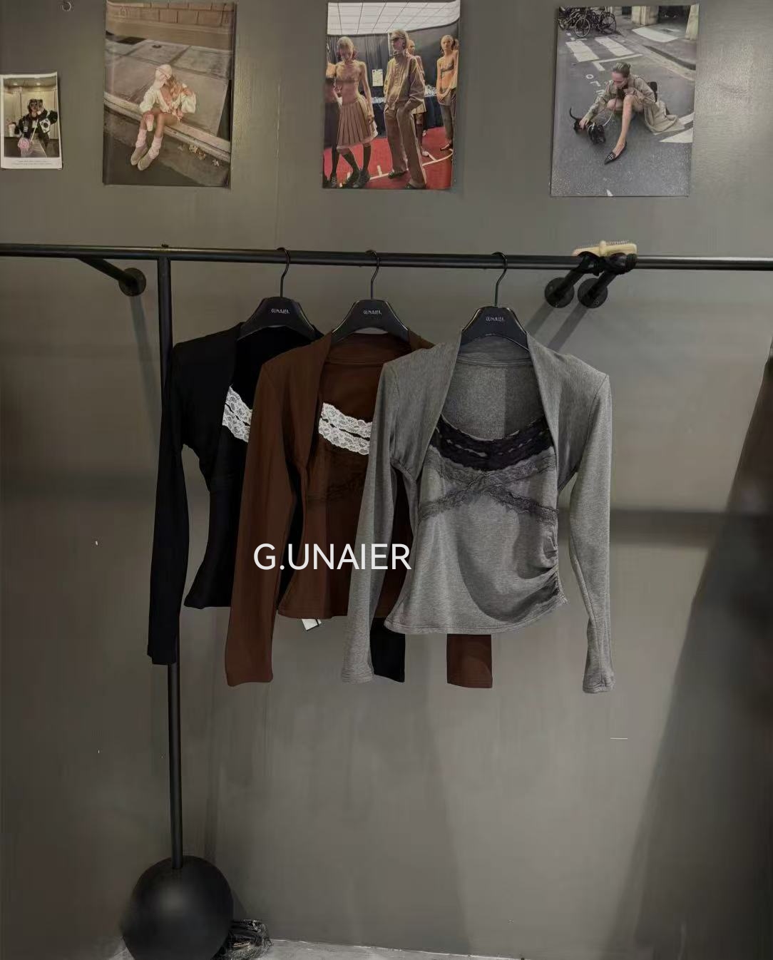 十三行韩版秋冬磨毛绒新款时尚百搭显瘦蕾丝拼接长袖T恤女