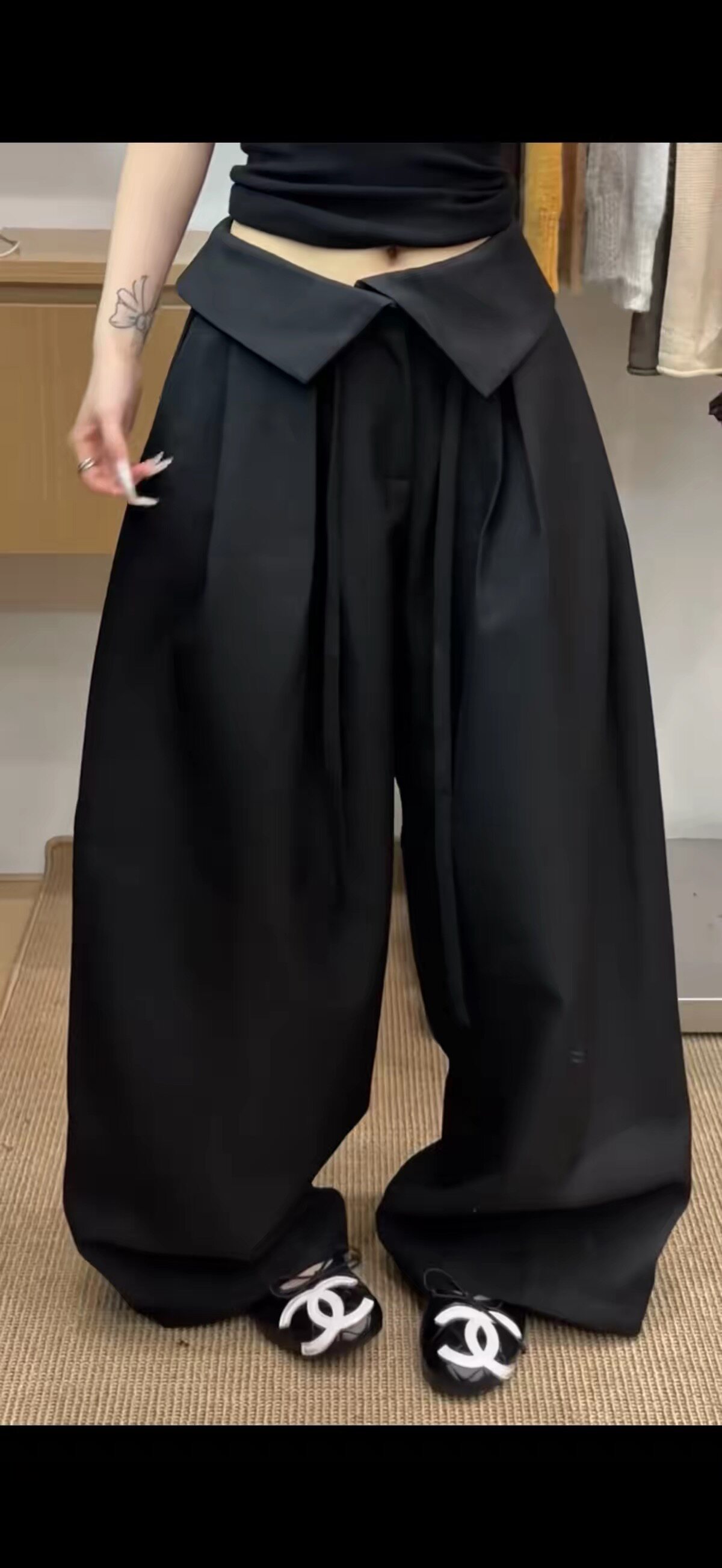高腰系带压褶阔腿休闲裤女气质百搭宽松垂感西装裤2026秋季新款