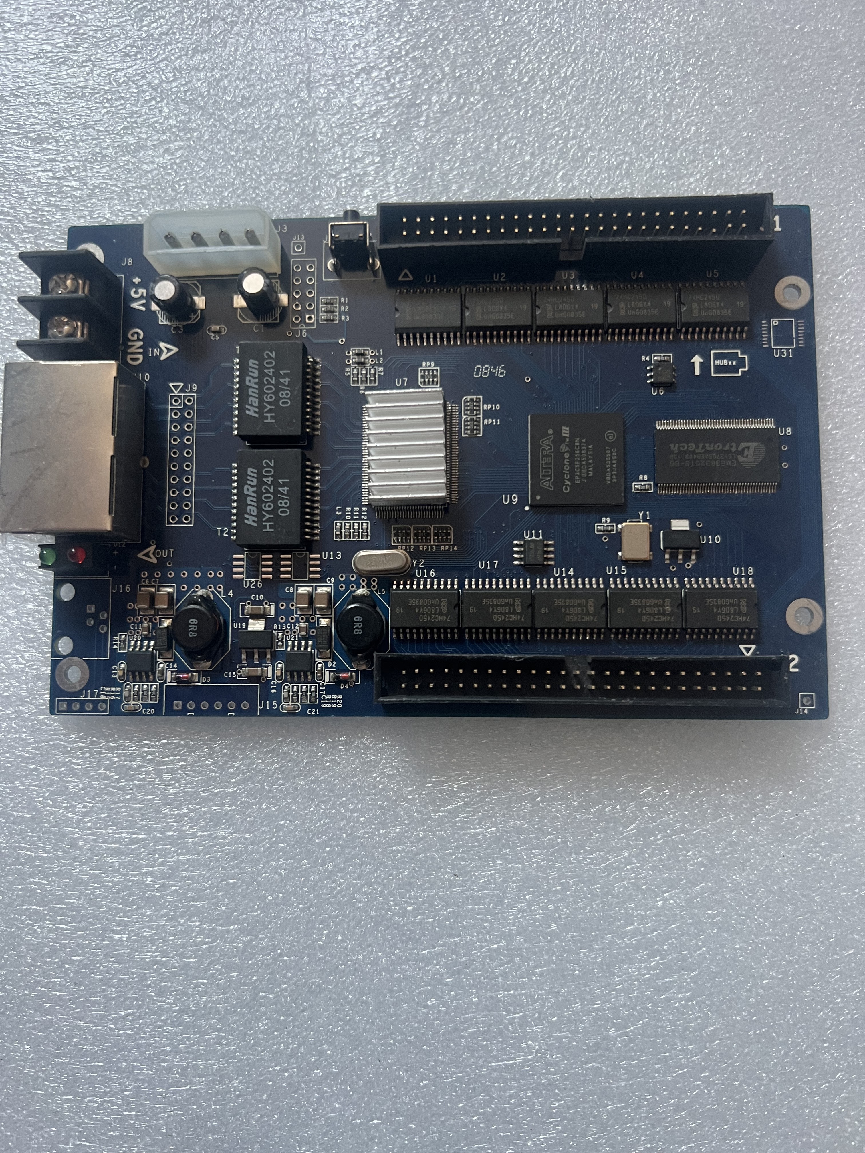 二手蓝色带两个指示灯卡莱特CLT-T9接收卡 CLT-T9E-12091-0166