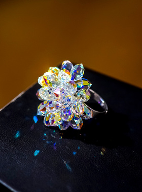 忆奴娇水晶日韩女饰品戒指