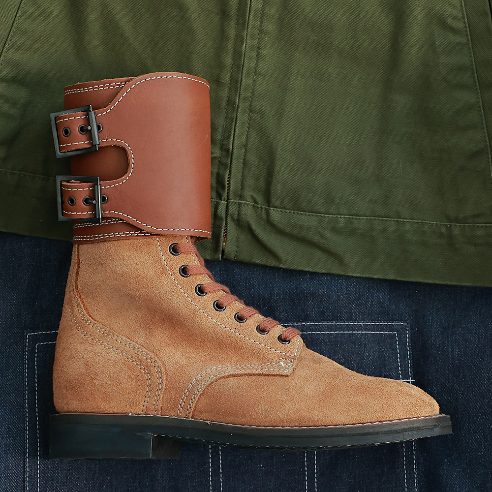 男士皮带扣拼色机车牛仔风圆头