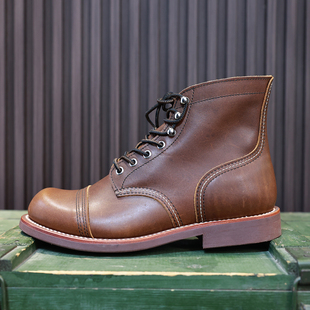 8111工装靴高帮休闲机车固特异手工马丁靴美式伞兵靴棕色真皮跳伞