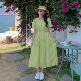 连衣裙女夏季2025新款泡泡袖法式初恋仙女超仙网纱裙收腰显瘦裙子，女装连衣裙，浙宝159