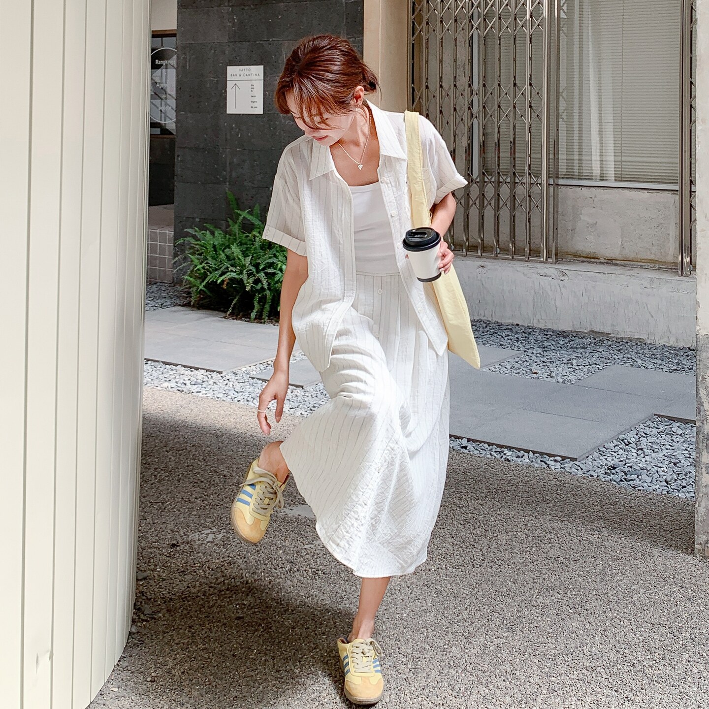 新款现货！米白色条纹休闲套装女159-796P145K208,女装套装/套裙,浙宝159