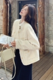 现货米白色亮片短款小香风外套，女装短外套，浙宝159
