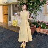 档口现货韩版通勤无袖连衣裙收腰背心裙子159-766P115K168，女装连衣裙，浙宝159