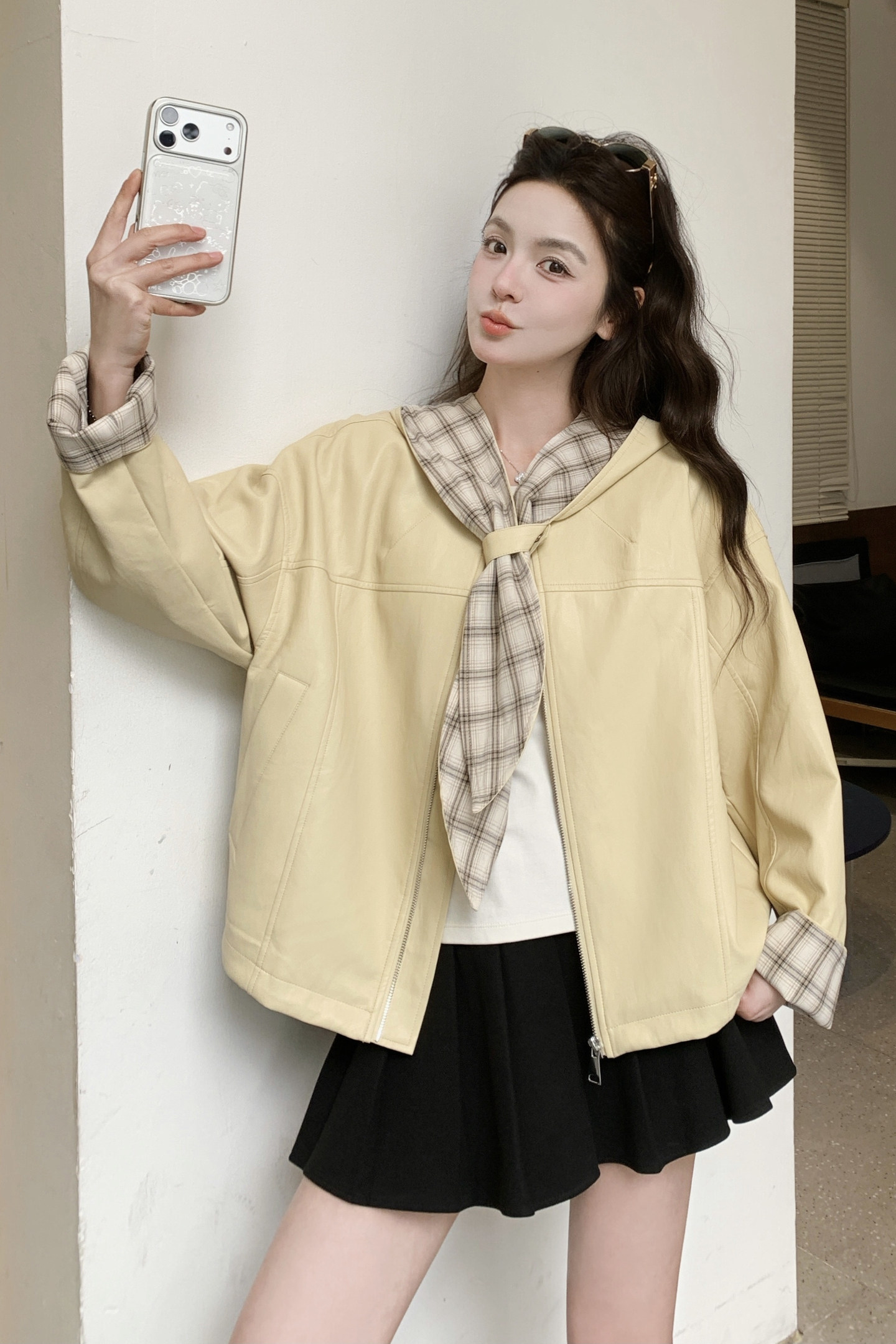 新款现货！黄色休闲蛋白皮衣外套159-2606P165K268,女装短外套,浙宝159
