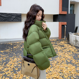 现货新款！绿色加厚短款羽绒服90白鸭绒159-565P275K418，女装羽绒服，浙宝159