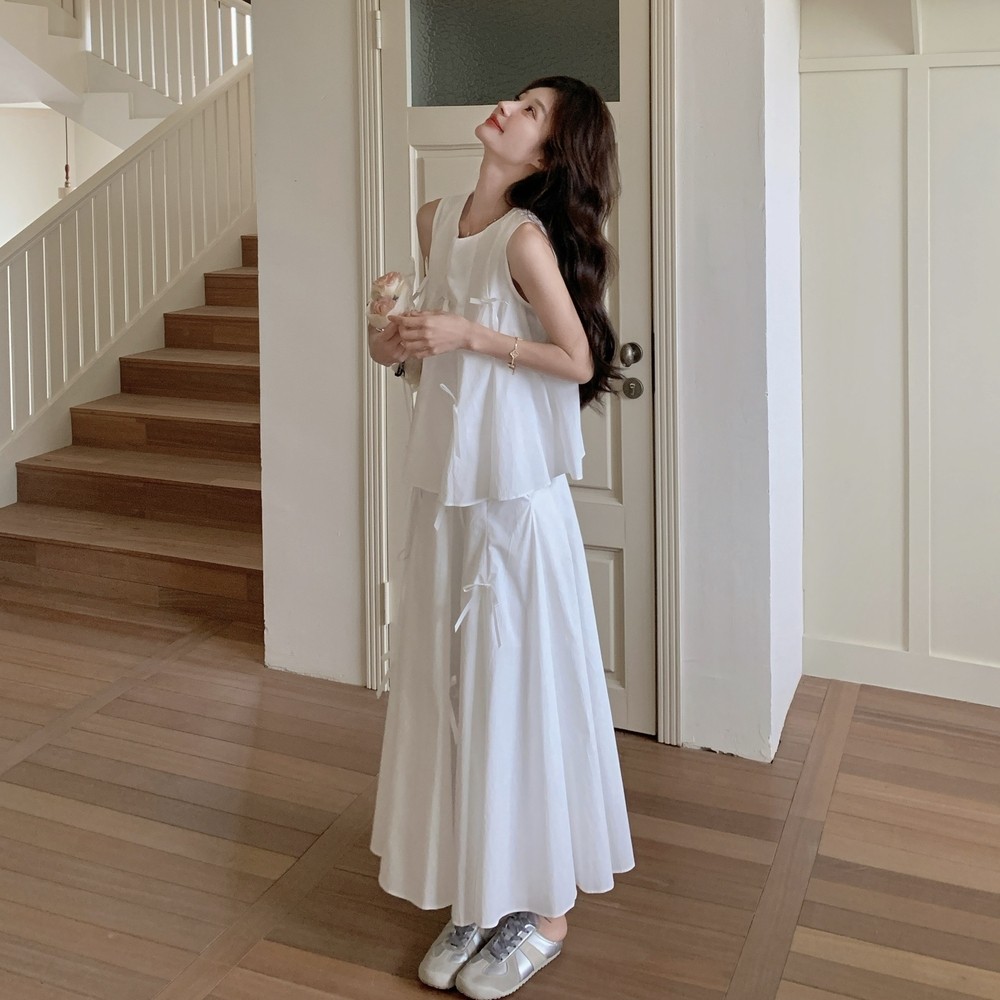 现货新款高级感蝴蝶结上衣+半身裙两件套装女159-755P175K258,女装套装/套裙,浙宝159