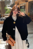 新款！老钱风金丝绒加厚夹棉外套女159-509P165K248，女装短外套，浙宝159
