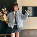现货！蓝色小个子棉服女短款立领棉衣159-701P155K228，女装棉衣/棉服，浙宝159