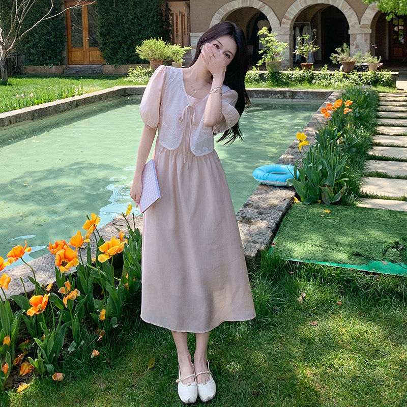 高级感短袖牛仔外套吊带连衣裙两件套女2025夏季新款甜酷风套装潮,商品下架区,浙宝159