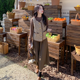 春装新款针织拼接百褶连衣裙小香风马甲套装159-0902P145K198，女装套装/套裙，浙宝159