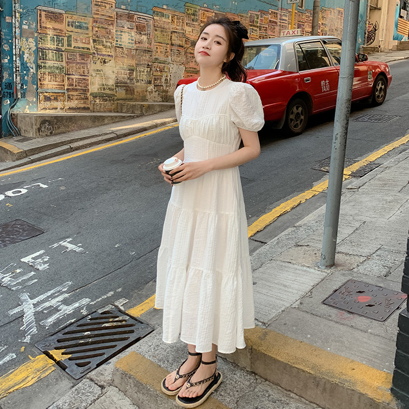 现货！白色仙女裙子泡泡袖连衣裙159-8901P110K168,女装连衣裙,浙宝159