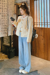 粉色小香风外套女2024秋新款别致设计感流苏流行漂亮法式气质上衣图片