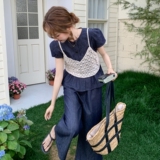 档口现货薄款牛仔上衣+吊带+阔腿裤三件套装159-770P165K238，女装套装/套裙，浙宝159