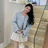 法式流苏精致白色小香风外套女2025春秋新款小个子名媛粗花呢短款，女装短外套，浙宝159