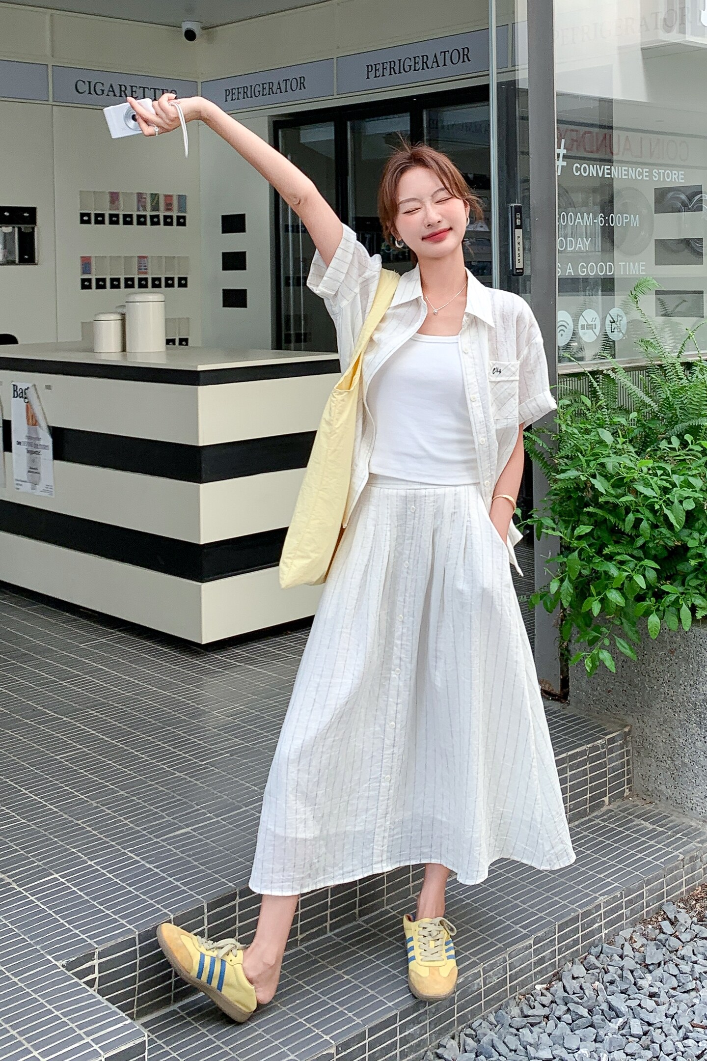新款现货！米白色条纹休闲套装女159-796P145K208,女装套装/套裙,浙宝159
