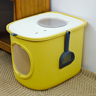 全封闭超大号猫砂盆防外溅顶入式下进上出高盆防带砂猫厕所屎尿盆