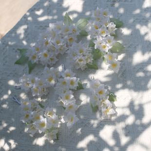 雪球|黑喵喵 黄色重瓣绣球真丝烫花头饰造花发饰汉服甜美古风配饰