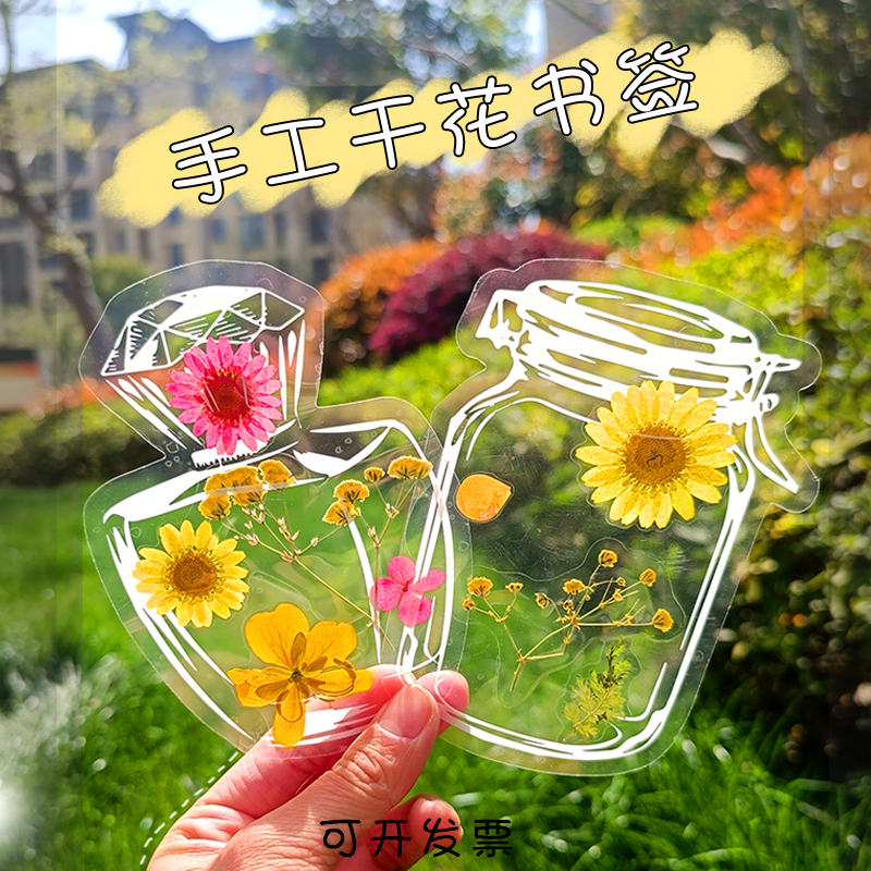 干花植物透明书签diy学生