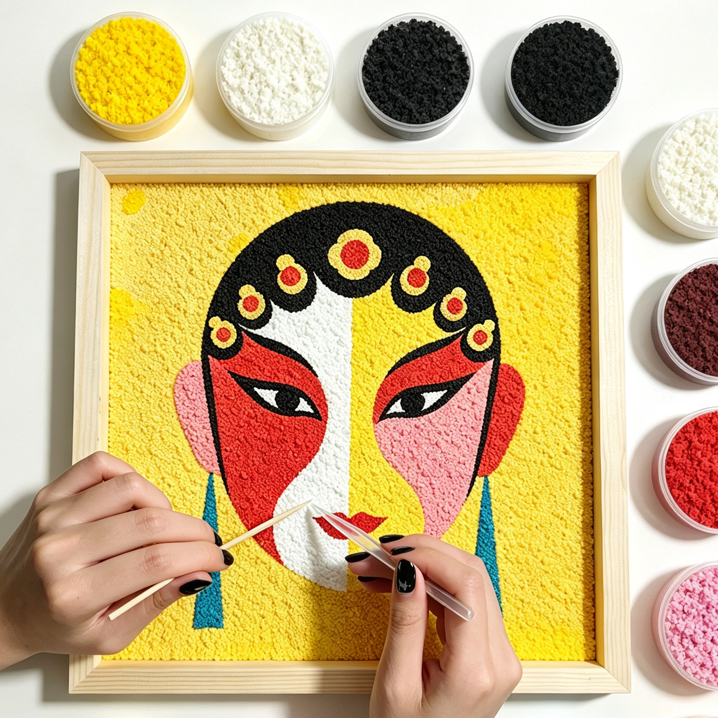 纸浆画手工diy材料包画豫剧脸谱