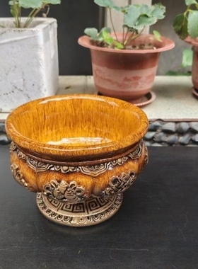 藏式八吉祥酥油茶炒米碗八宝树脂碗酥油茶碗家用木碗民族风摆件