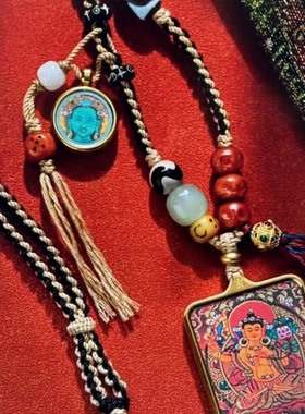 蛇年大善堂西藏十二生肖本命佛藏族饰品机打画芯唐卡全套送礼盒