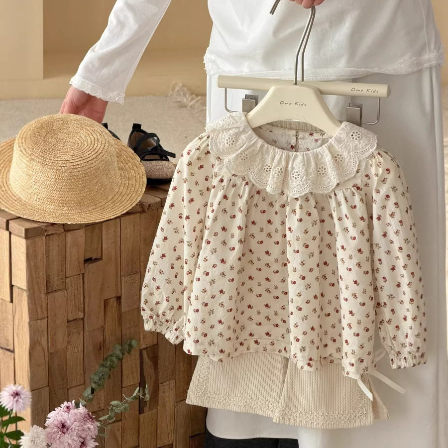 童装女休闲长袖衬衫2026春秋新款洋气女宝宝时尚圆领花边娃娃衫,童装/婴儿装/亲子装,衬衫,淘宝优惠券,粉丝福利购,淘宝优惠卷