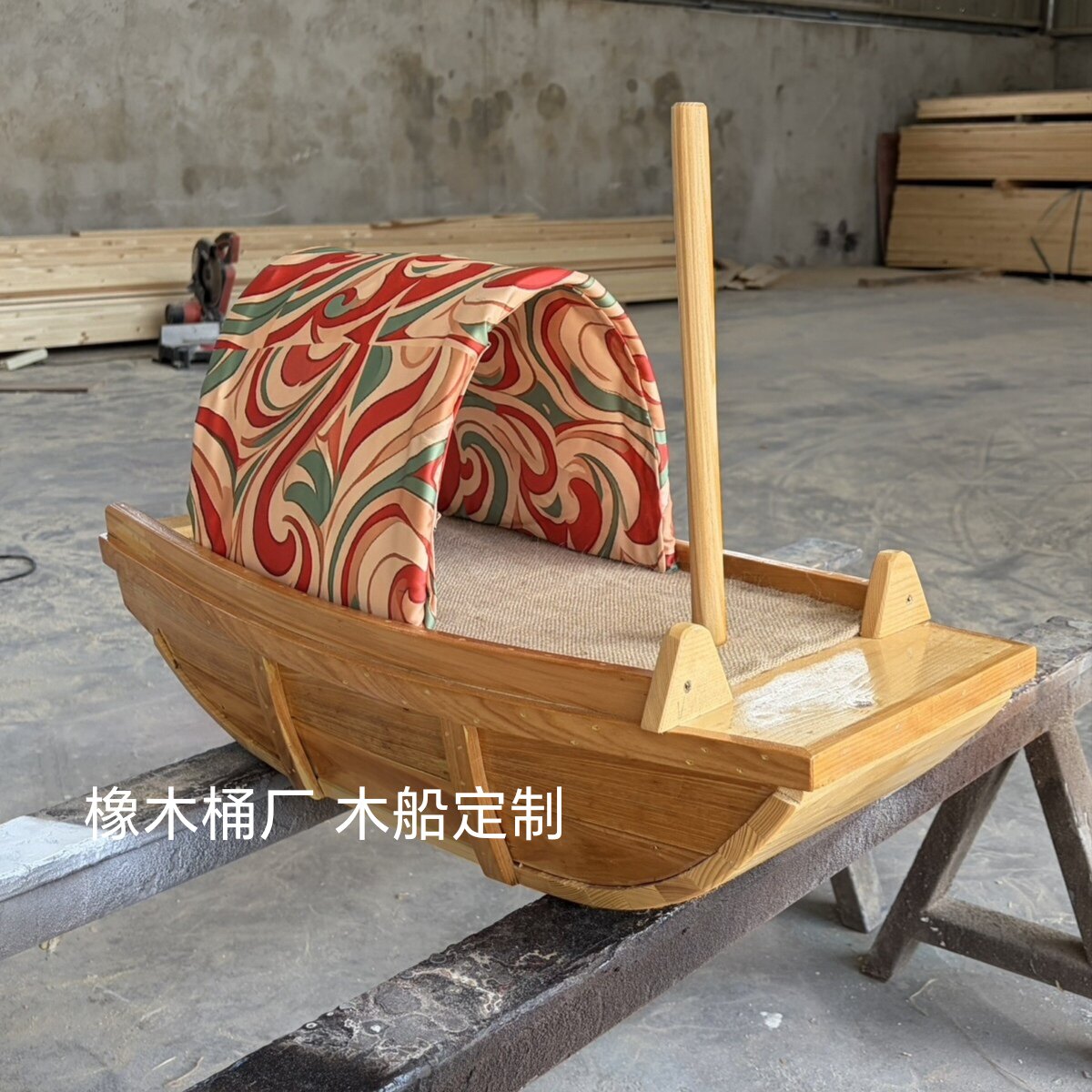 乌蓬船仿古木船装饰船景观船摄影道具船室内餐饮船实木手工制作船