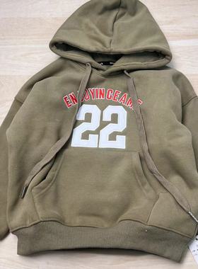 B63青岛猴加绒带帽卫衣厚款5178 110-120