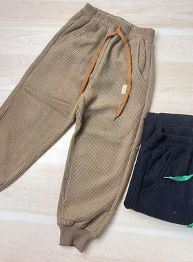 B312图图灯芯绒加绒裤110-150笑脸0961