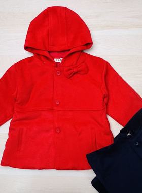 B310米乐熊落肩大衣冬款女宝纯棉里料外套3628