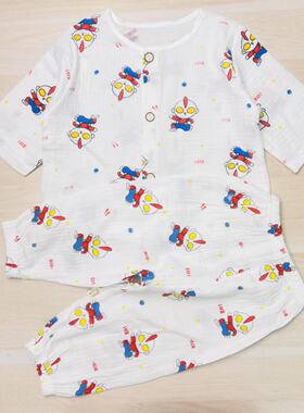 B512纯棉双层纱布空调服套装 七分袖套装 上错标了 偏小一码0911