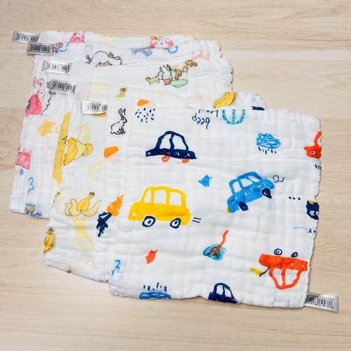 A31六层泡泡纱口水巾小方巾图案多25*25